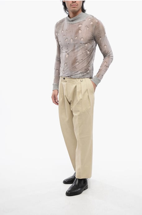 Plisseehose LEXNDER mit Nietendetails in Beige - Image 3