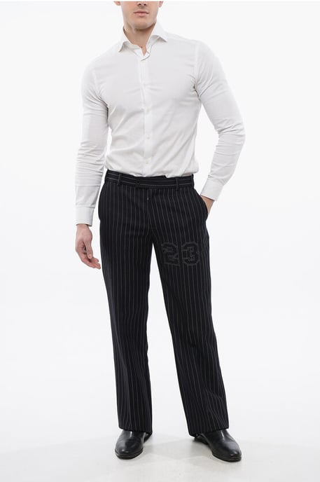 Nadelstreifen-Hose 23 Slim Fit aus Wollmischung in Blau - Image 4