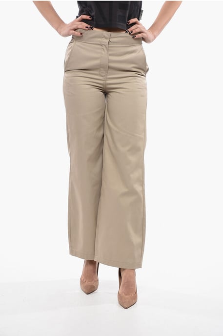 High-Waist Straight-Fit Hose in Beige - Image 1