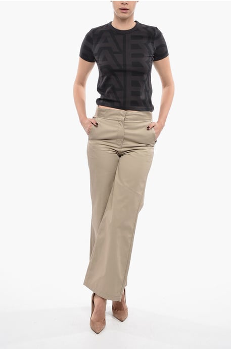 High-Waist Straight-Fit Hose in Beige - Image 4