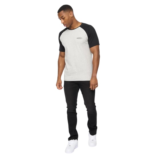 Crosshatch - "Meza" T-Shirt für Herren (Grau meliert/Schwarz) - Image 3