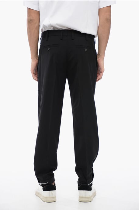 Regular Rise METAL HEM Wollmischungshose in Schwarz - Image 2