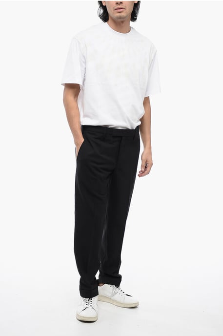 Regular Rise METAL HEM Wollmischungshose in Schwarz - Image 4