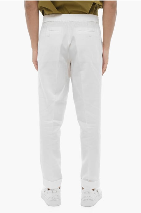 Slim Fit REM Hose mit elastischem Bund in Weiß - Image 2