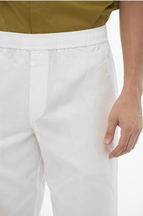 Slim Fit REM Hose mit elastischem Bund in Weiß - Image 3