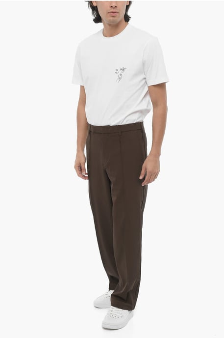 Gerade geschnittene Slim Fit-Piesenhose in Braun - Image 3