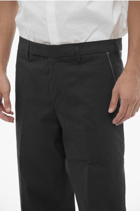 Slim Fit Hose mit normaler Taille und Gürtelschlaufen in Schwarz - Image 2