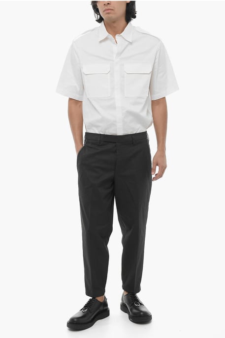 Slim Fit Hose mit normaler Taille und Gürtelschlaufen in Schwarz - Image 3
