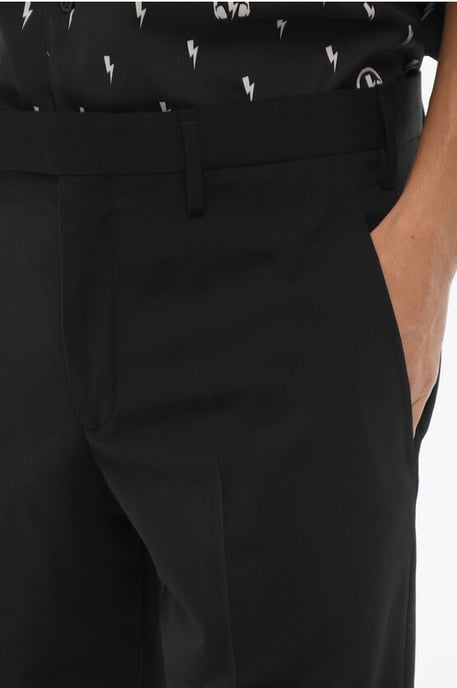 Slim Fit-Hose mit normaler Taille und Knöchelreißverschluss in Schwarz - Image 3