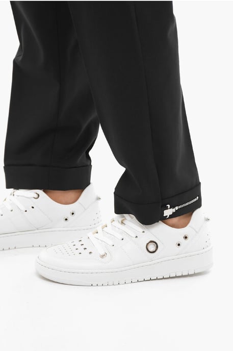 Slim Fit-Hose mit normaler Taille und Knöchelreißverschluss in Schwarz - Image 4