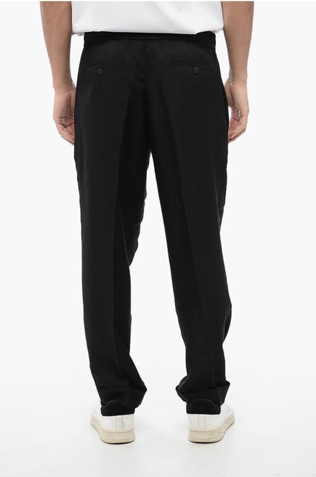 REM-Hose aus Viskose-Mix mit elastischem Bund in Schwarz - Image 2