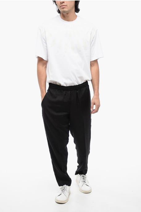 REM-Hose aus Viskose-Mix mit elastischem Bund in Schwarz - Image 4