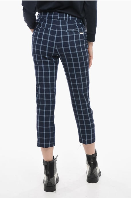 Woll-Mix COMFORT Hose mit Karomuster in Blau - Image 2