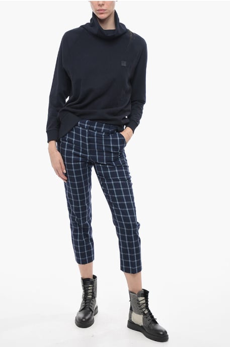 Woll-Mix COMFORT Hose mit Karomuster in Blau - Image 4