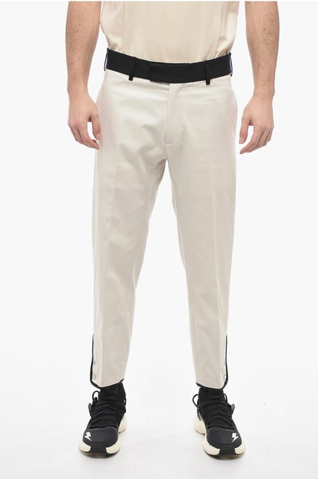 Slim Fit-Hose TOM aus Baumwolltwill mit kontrastierendem Bund in Beige - Image 1