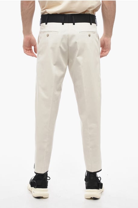 Slim Fit-Hose TOM aus Baumwolltwill mit kontrastierendem Bund in Beige - Image 2