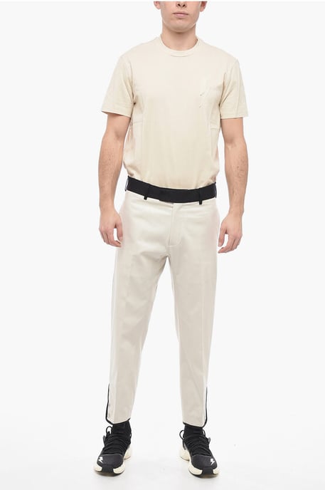 Slim Fit-Hose TOM aus Baumwolltwill mit kontrastierendem Bund in Beige - Image 4