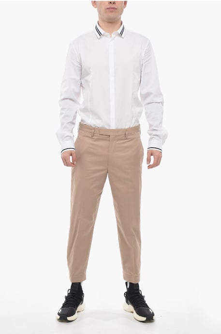 Slim Fit BARRETT METAL Hose mit verstellbaren Knöcheln in Braun - Image 4