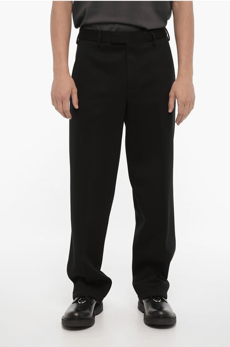 Loose Fit Neoprenhose mit Gürtelschlaufen in Schwarz - Image 1