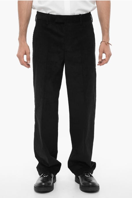Locker geschnittene Cordhose in Schwarz - Image 1