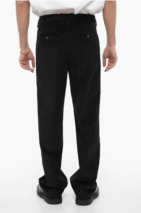 Locker geschnittene Cordhose in Schwarz - Image 2