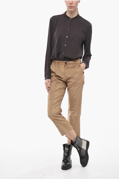 Cordhose mit weitem Bein in Beige - Image 4