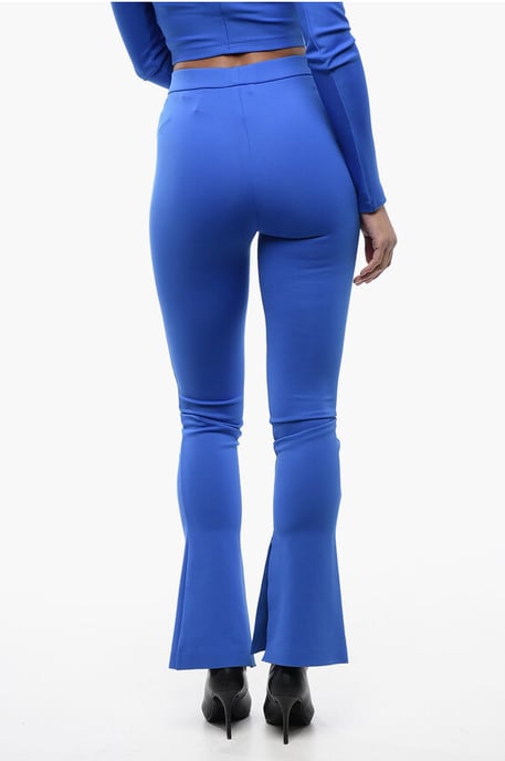 Einfarbige Leggings mit Knöchelschlitz in Blau - Image 2
