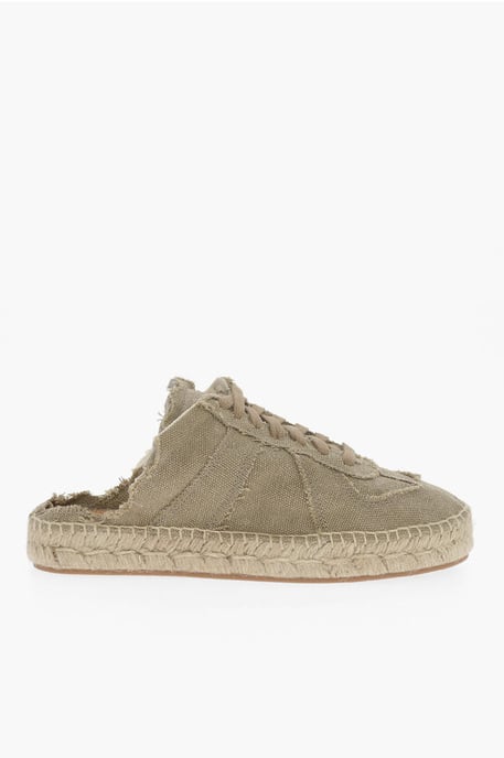 MM22 Grüne Low-Top-Sneaker aus Baumwolle mit offener Rückseite - Image 3