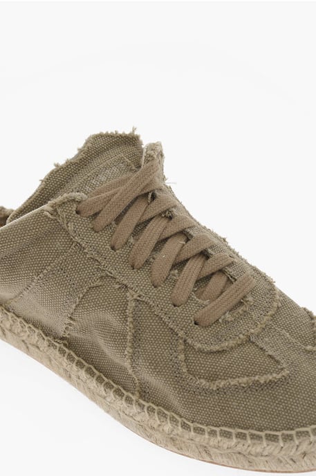 MM22 Grüne Low-Top-Sneaker aus Baumwolle mit offener Rückseite - Image 4
