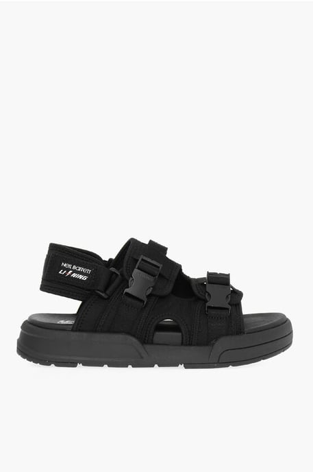 LI-NING Einfarbige Sandalen mit Doppelschnalle und Socken in Schwarz - Image 3