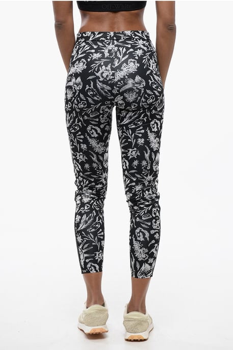 Leggings mit Old-School-Motiv und Logoband in Schwarz und Weiß - Image 2