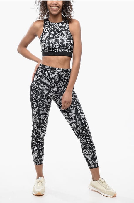 Leggings mit Old-School-Motiv und Logoband in Schwarz und Weiß - Image 4