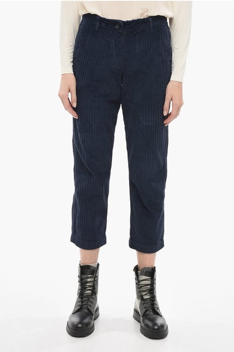 Cordhose in weiter Passform in Blau - Image 1