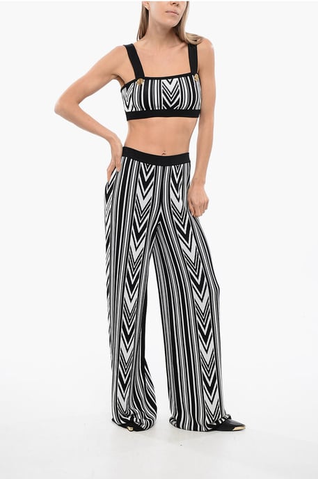 Wide-Fit Hose mit geometrischem Muster in Schwarz & Weiß - Image 4