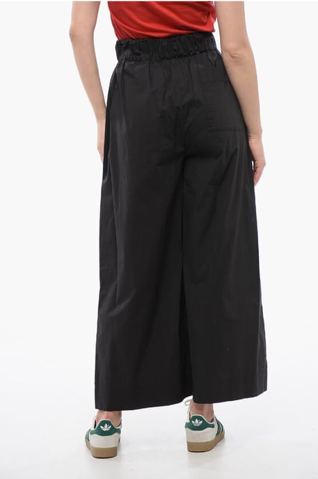 Cropped-Fit-Hose aus Popeline-Baumwolle in Schwarz - Image 2