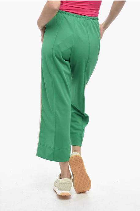 Track Flared Pants mit kontrastierenden Seitenbändern in Grün - Image 2