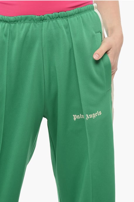 Track Flared Pants mit kontrastierenden Seitenbändern in Grün - Image 3