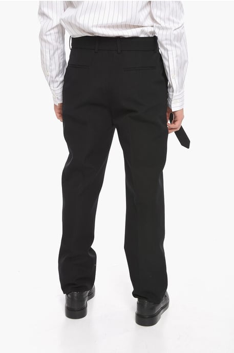 SEASONAL BUCKLE DRY Wollhose mit Gürtel in Schwarz - Image 2