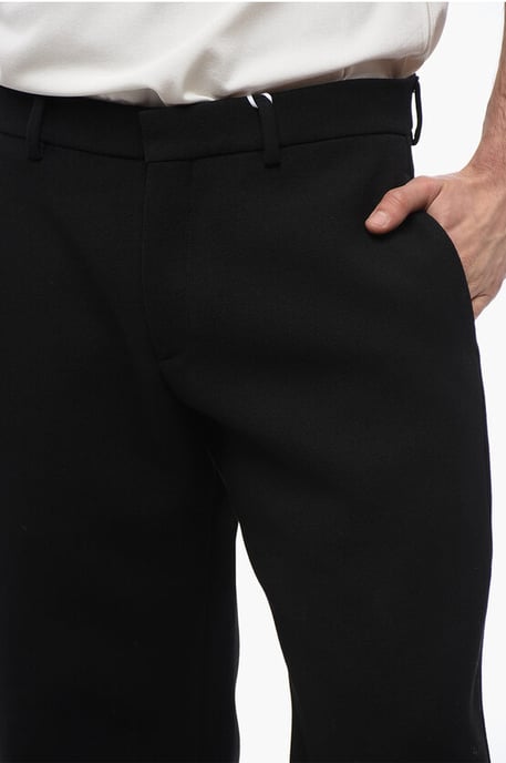 Straight-Fit-Hose aus Wolle in Schwarz - Image 3