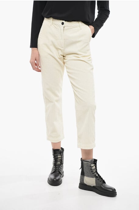 Cordhose mit weitem Bein in Weiß - Image 1