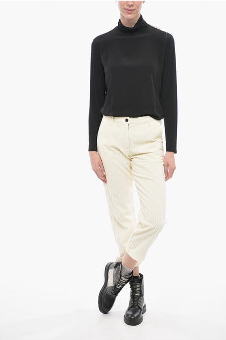 Cordhose mit weitem Bein in Weiß - Image 4
