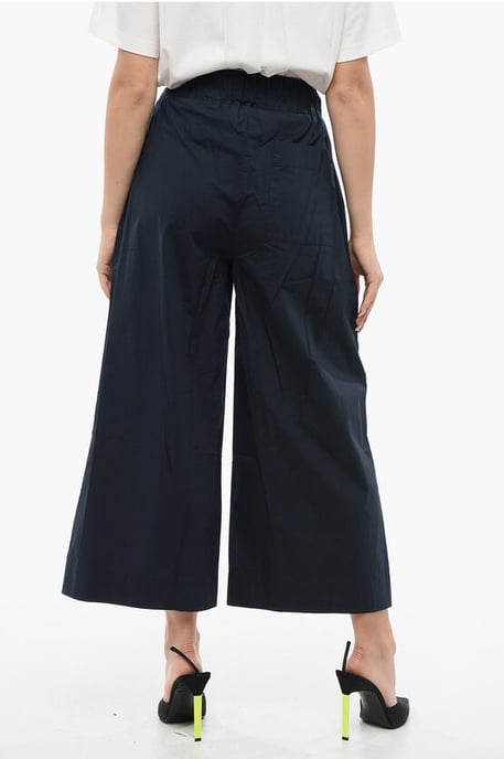Cropped-Fit-Hose aus Popeline-Baumwolle in Blau - Image 2