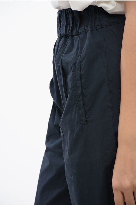 Cropped-Fit-Hose aus Popeline-Baumwolle in Blau - Image 3