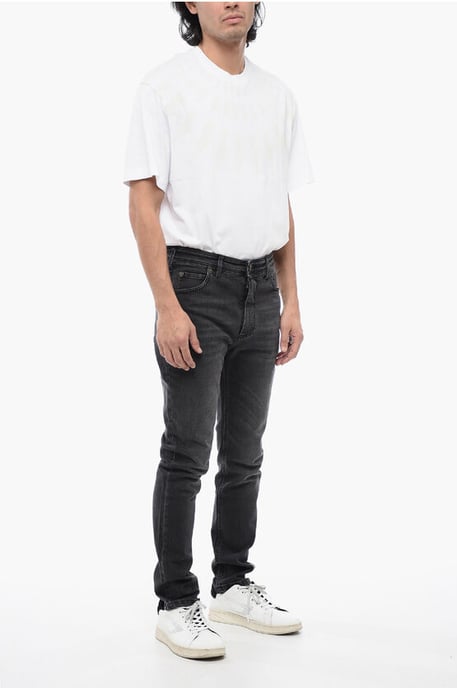Skinny Fit NICK Stone Washed Denims 14 cm in Schwarz - Image 4
