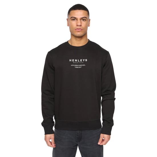 Henleys - "Henstack" Sweatshirt Rundhalsausschnitt für Herren (Schwarz) - Image 1