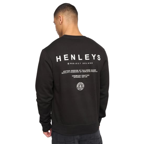 Henleys - "Henstack" Sweatshirt Rundhalsausschnitt für Herren (Schwarz) - Image 2