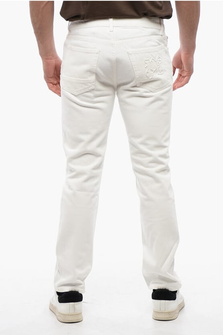 5-Pocket-Slim-Fit-Jeans mit Gürtelschlaufen 18 cm in Weiß - Image 2