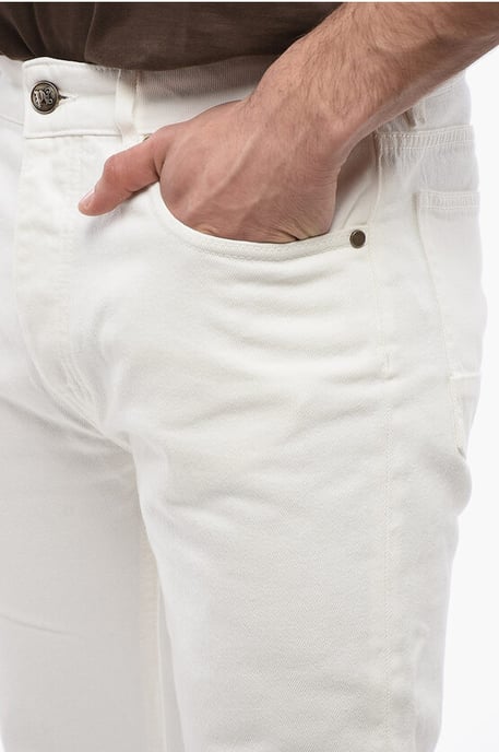 5-Pocket-Slim-Fit-Jeans mit Gürtelschlaufen 18 cm in Weiß - Image 3