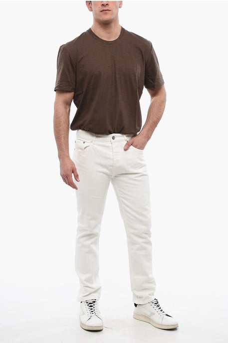 5-Pocket-Slim-Fit-Jeans mit Gürtelschlaufen 18 cm in Weiß - Image 4