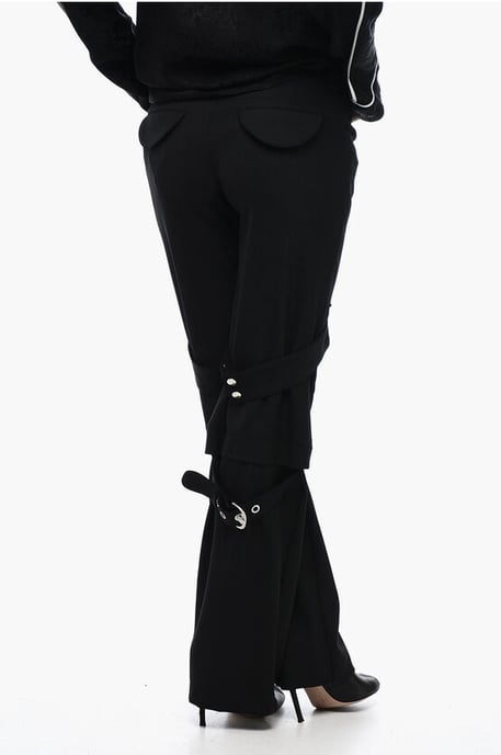 Cargohose aus Wollmischung mit Schnallendetail in Schwarz - Image 2
